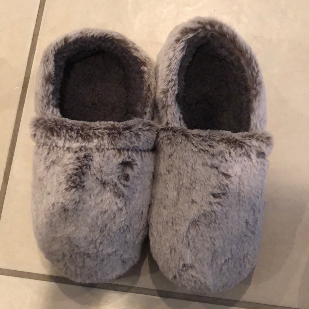 Gray warm slippers